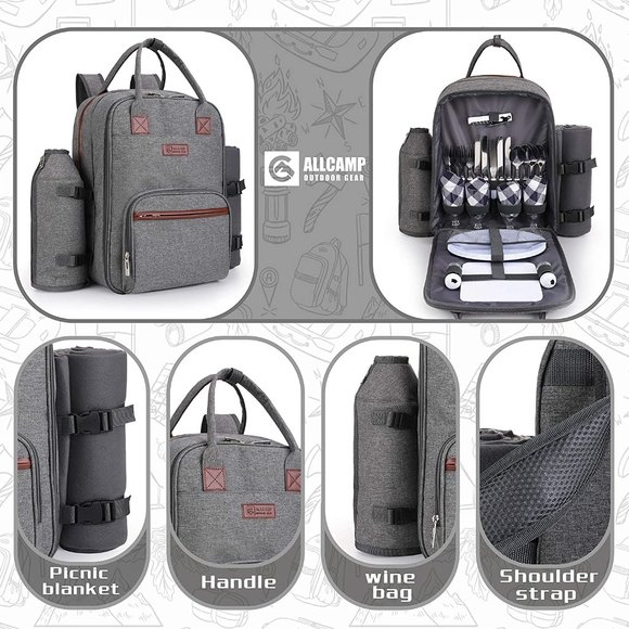 NWT ALLCAMP Picnic Backpack - Picture 2 of 5